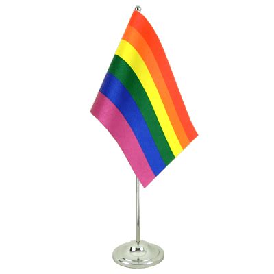 Rainbow Satin Table Flag 6x9 MaxFlags Royal Flags