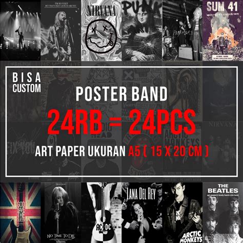 Jual Poster Dinding Band Poster Aesthetic Poster Murah Poster Retro Band Vintage Ukuran