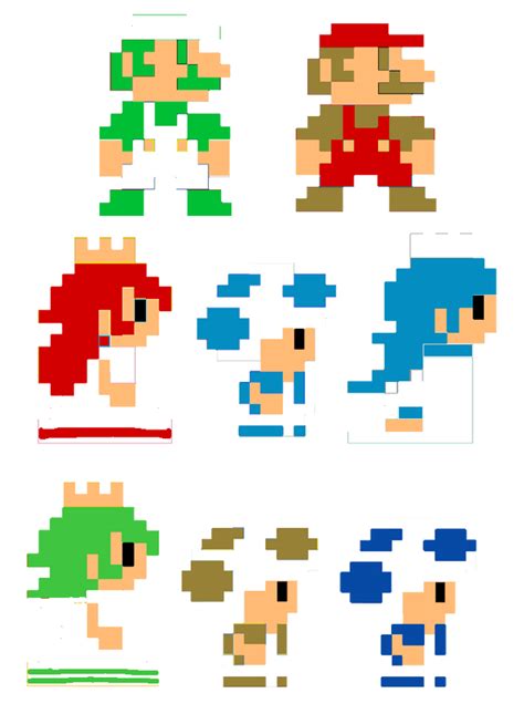 Super Mario Bros Pixel Art Characters Retro By Joshuat1306 On Deviantart