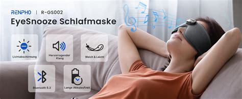 Schlafmaske Mit Bluetooth V Renpho Ultra Soft Schlaf Kopfh Rer D