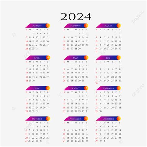 Editable Colorful 2024 Calendar Design Editable Calendar 2024 – NBKomputer