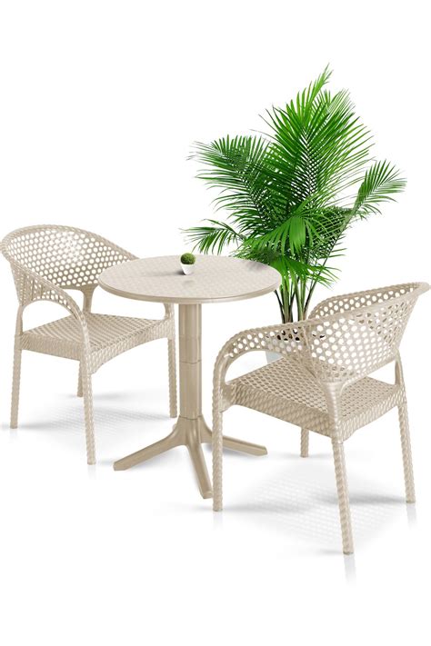 Bahex Bella Bistro Set Balkon Masa Sandalye Seti Cm Yuvarlak Masa