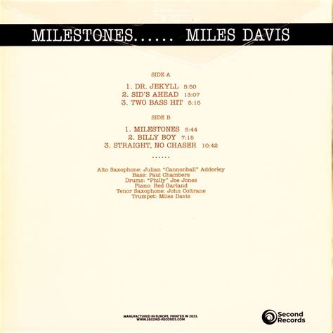 Miles Davis Milestones Vinyl Lp 1958 Eu Reissue Hhv