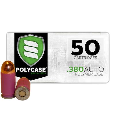 NEW! Polymer Cased Ammo - PolyCase .380 Auto 100gr. Plated Round Nose ...