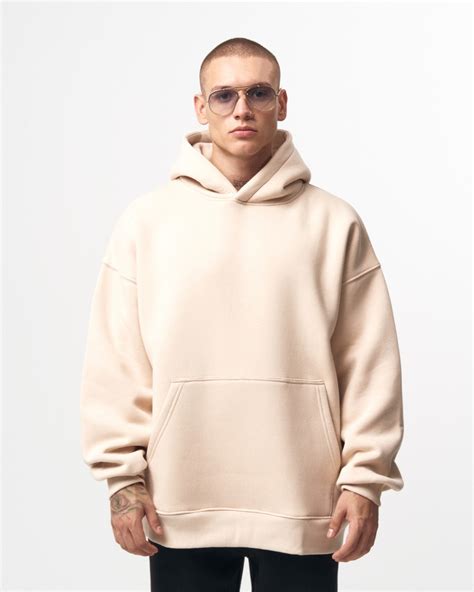 Beige Oversized Hoodie X Mark For Men Martin Valen