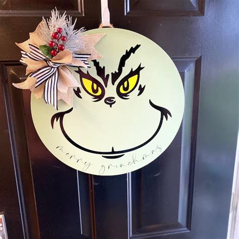 Grinch Door Hanger Etsy