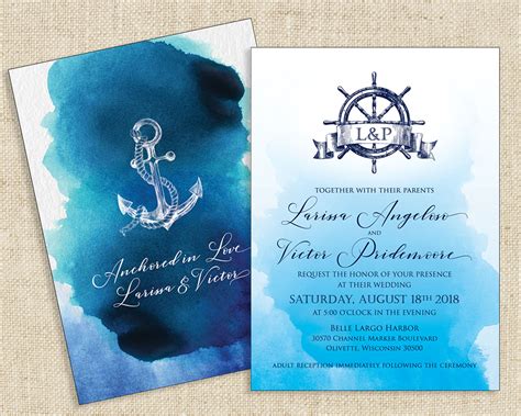 Nautical Wedding Invitations Templates