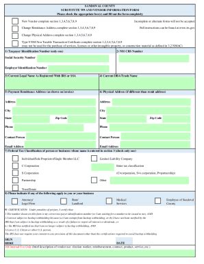 Fillable Online Fill Free Fillable Vendor Form Business Information