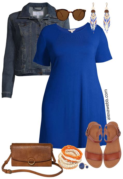 Plus Size On A Budget Blue Dress Outfit Alexa Webb