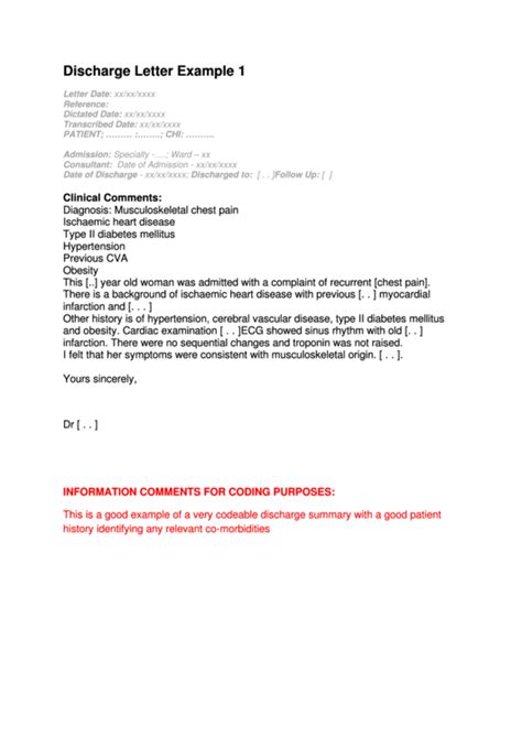 Discharge Letter Templates Printable Pdf Download