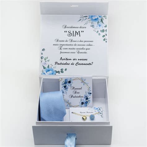 Caixa Para Padrinhos De Casamento Personalizada Classic