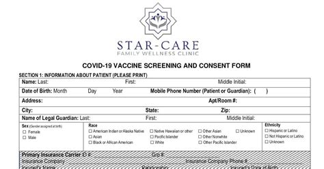 Walgreens Printable Vaccine Consent Form