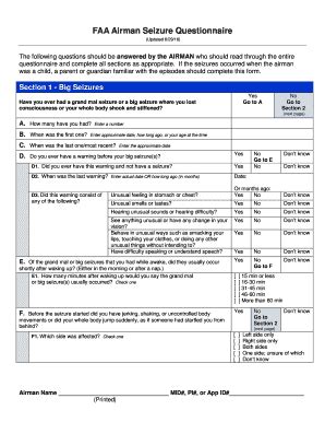 Fillable Online Faa Faa Airman Seizure Questionnaire Faa Fax Email