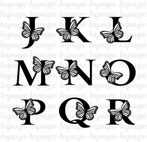 Butterfly Monogram Svg Alphabet Butterfly Alphabet Monogram Monogram