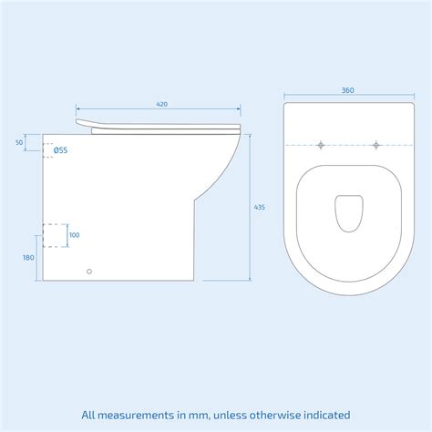 Rowney Modern Rimless Comfort Height Btw Toilet And Soft Close Seat Wh