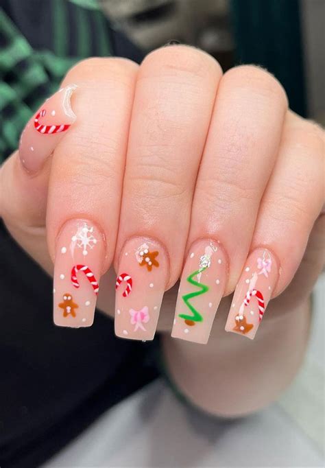 50 Festive Holiday Nail Designs And Ideas Mix N Match Christmas Sheer