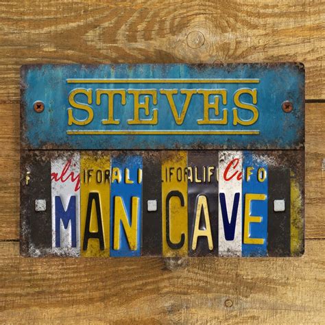 Personalised Metal Sign Man Cave Vintage Metal Wall Sign Etsy Uk