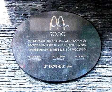 First McDonalds Restaurant In The U K Plaques Of London