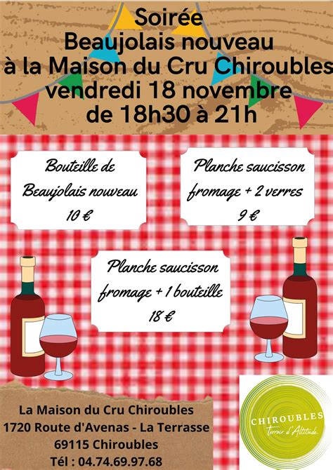 Soirée Beaujolais Nouveau Les rendez vous Beaujolais