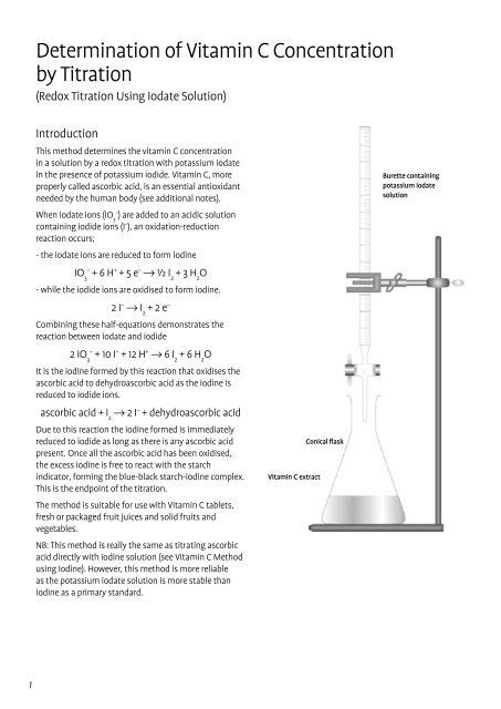 Determination Of Vitamin C Concentration By Titration Chemteach