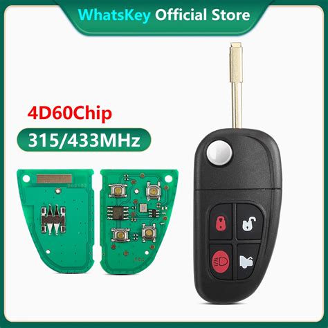 Whatskey Bottons Flip Folding Car Remote Key Replacement Mhz