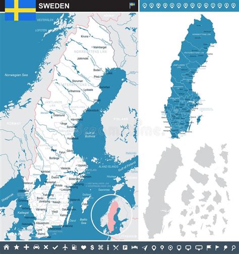 Sweden Infographic Map And Flag Illustration Stock Illustration