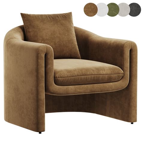 Pollman Upholstered Barrel Chair D Model For Corona Vray