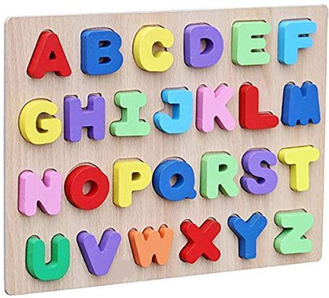 Lightweight Rectangular Capital Style Wooden Alphabet For Learn Letters