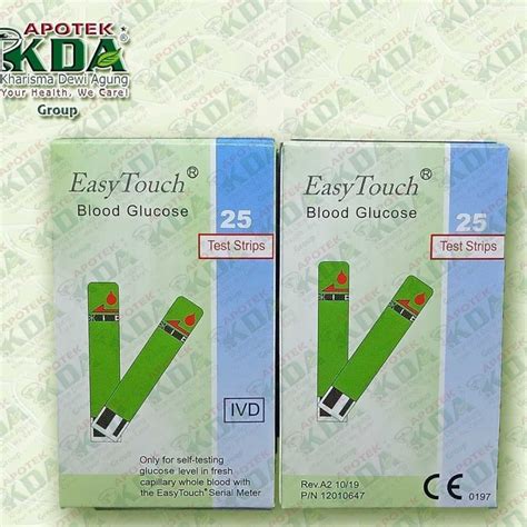 Jual STRIPS GULA DARAH EASY TOUCH GLUCOSE ISI 25 PIECES Shopee Indonesia