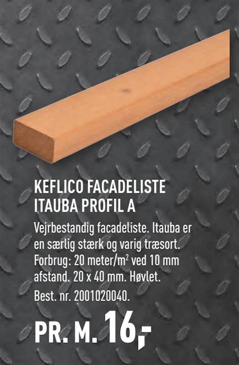 KEFLICO FACADELISTE ITAUBA PROFIL A Tilbud Hos Johannes Fog