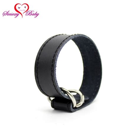 Pu Leather Belt Fasten Cock Ring Bondage Restraints Delay Fun Penis