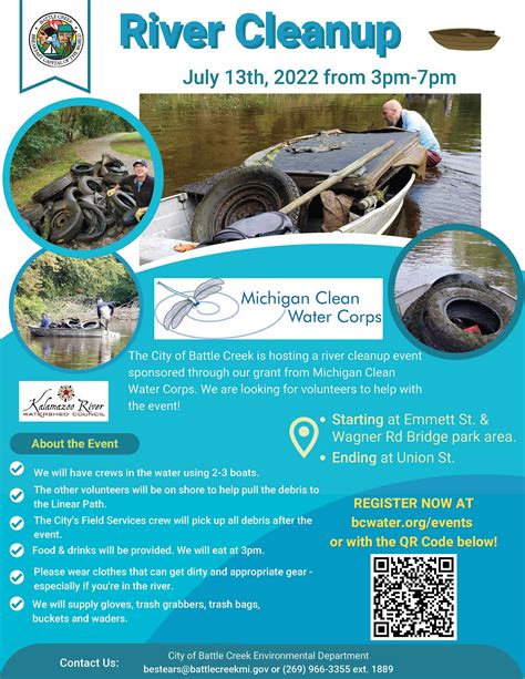 River Cleanup Flyer Battle Creek Area Clean Water Partnership