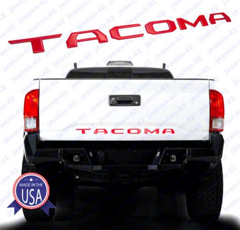 Red Reflective 3D Raised Tailgate Insert Letters Decal For 2016 20