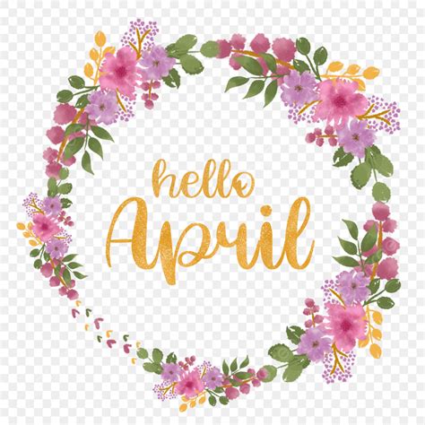 Hello April Png Transparent Hello April Lettering With Watercolor