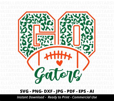 Go Gators Football SVG Gators Svg Go Leopard Gators - Etsy