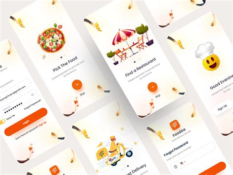 Foodko Food Delivery Ui Kit On Yellow Images Creative Store