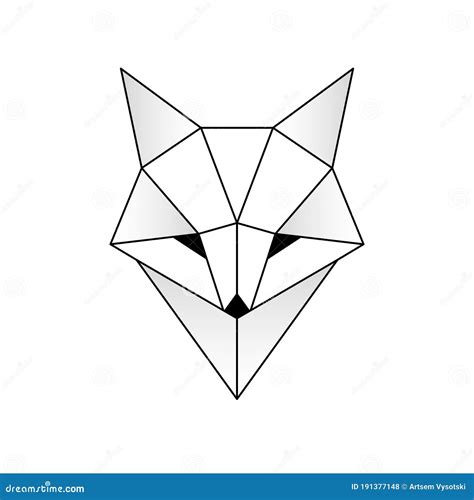 Abstract Linear Polygonal Head Of A Fox Vector Geometric Animal
