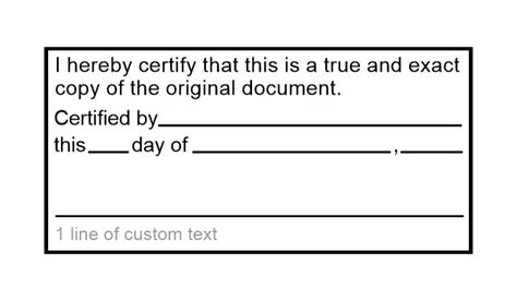 Certified True Copy Stamp W Signature Line