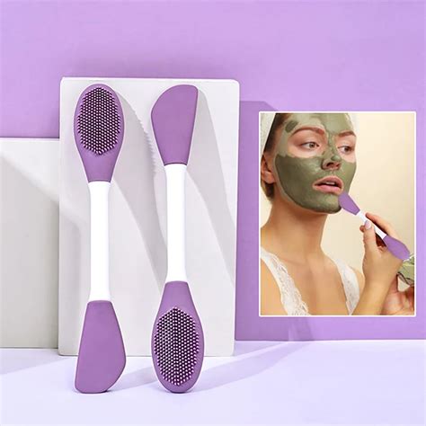 Double Head Silicone Facial Mask Brush Facial Massage Cleaning Brushs