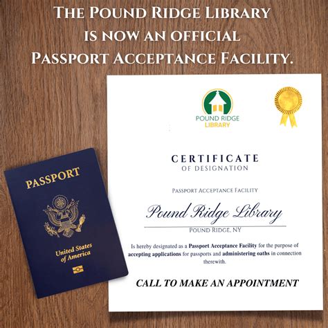 We Are Now A Passport Acceptance Facility Pound Ridge Library