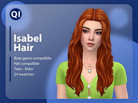 Quirky Introvert CC Isabel Hair A Long Wavy Hairstyle With A Middle