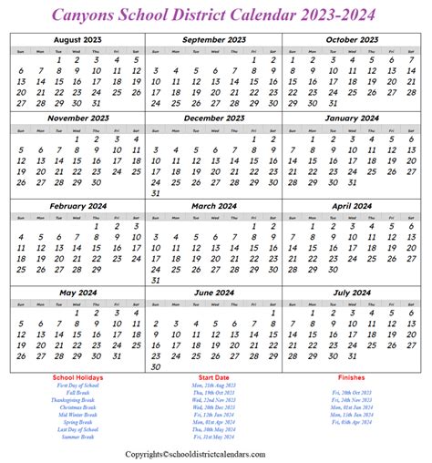 Canyons School District Calendar 2023-2024 School District Calendars