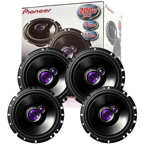 Kit Alto Falante Pioneer TS 1760BR Triaxial 6x6 4 Peças 200w Rms Alto