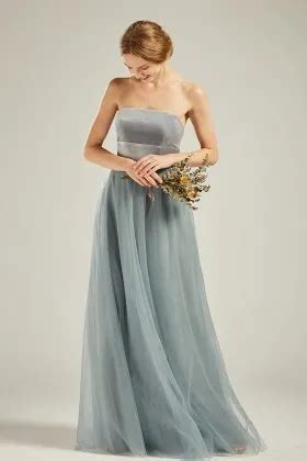 Ruffled Sweetheart Lace Bodice Nude Tulle Bridesmaid Gown Vq