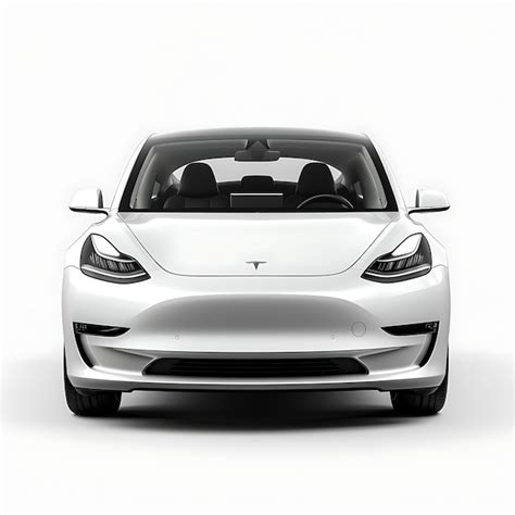 Carro Isolado Em Fundo Branco Tesla Modelo 3 Carro Branco Em Branco