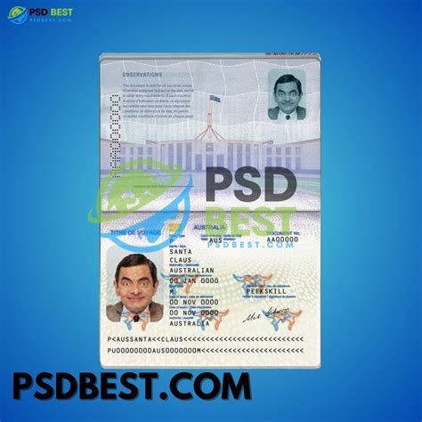 Australia Passport Fully Editable Template In Psd Format V2 Psd Best