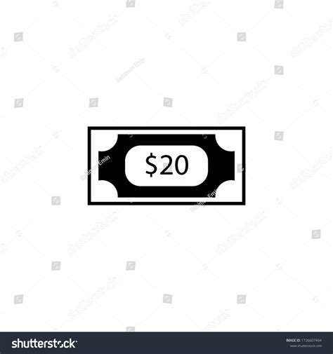 Twenty Dollar Bill Icon Illustrator Stock Vector (Royalty Free ...