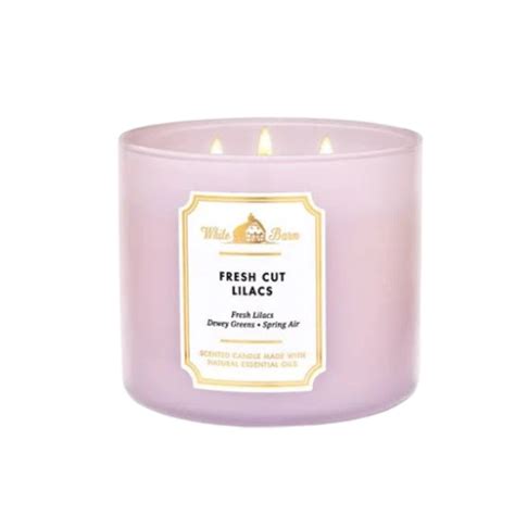 Bath And Body Works White Barn Fresh Cut Lilacs 3 Wick Candle Skin