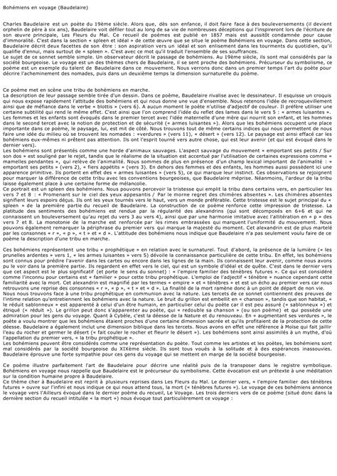 Bohémiens en voyage - Baudelaire, Spleen et Idéal