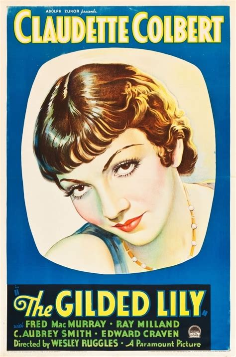 The Gilded Lily Claudette Colbert On Us Poster Art 1935 Movie Poster